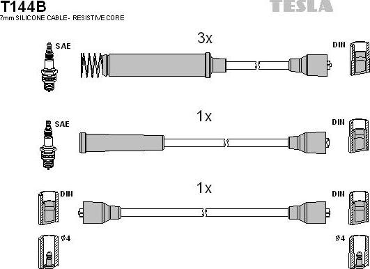 TESLA T144B - Kit de câbles d'allumage cwaw.fr