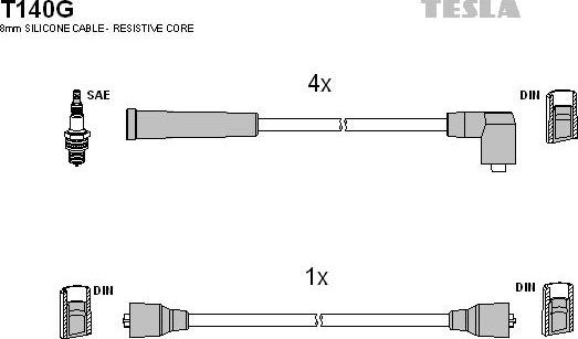 TESLA T140G - Kit de câbles d'allumage cwaw.fr