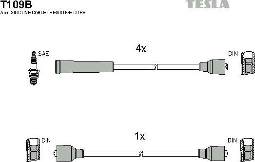 TESLA T109B - Kit de câbles d'allumage cwaw.fr