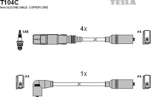 TESLA T104C - Kit de câbles d'allumage cwaw.fr