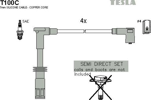 TESLA T100C - Kit de câbles d'allumage cwaw.fr
