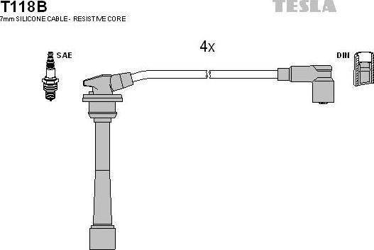 TESLA T118B - Kit de câbles d'allumage cwaw.fr