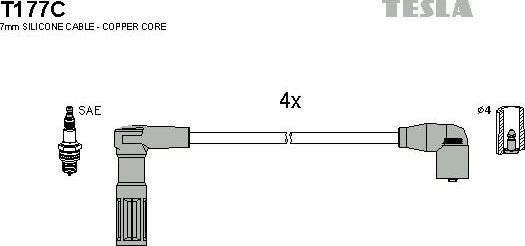 TESLA T177C - Kit de câbles d'allumage cwaw.fr