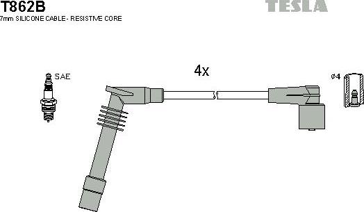 TESLA T862B - Kit de câbles d'allumage cwaw.fr