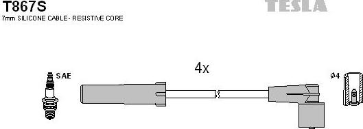 TESLA T867S - Kit de câbles d'allumage cwaw.fr