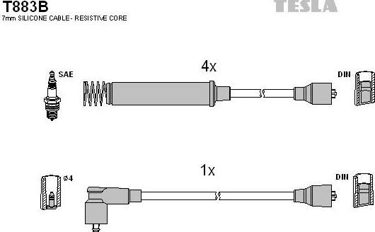 TESLA T883B - Kit de câbles d'allumage cwaw.fr