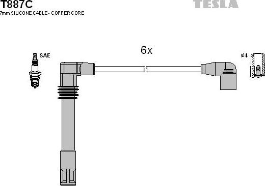 TESLA T887C - Kit de câbles d'allumage cwaw.fr