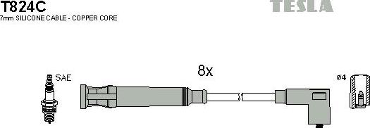 TESLA T824C - Kit de câbles d'allumage cwaw.fr