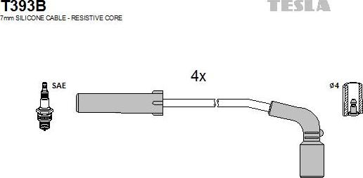 TESLA T393B - Kit de câbles d'allumage cwaw.fr