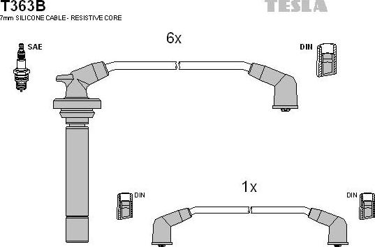 TESLA T363B - Kit de câbles d'allumage cwaw.fr