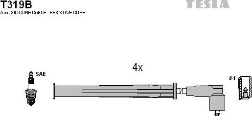 TESLA T319B - Kit de câbles d'allumage cwaw.fr