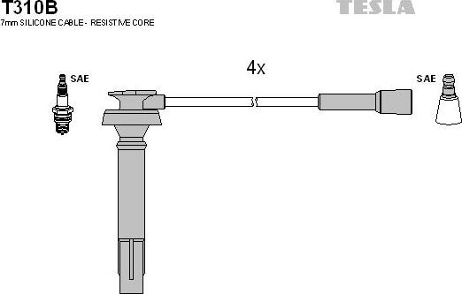 TESLA T310B - Kit de câbles d'allumage cwaw.fr