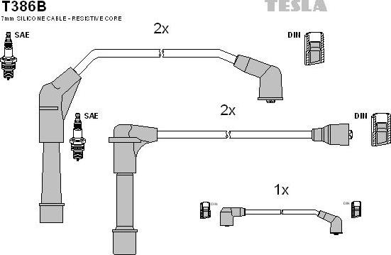 TESLA T386B - Kit de câbles d'allumage cwaw.fr