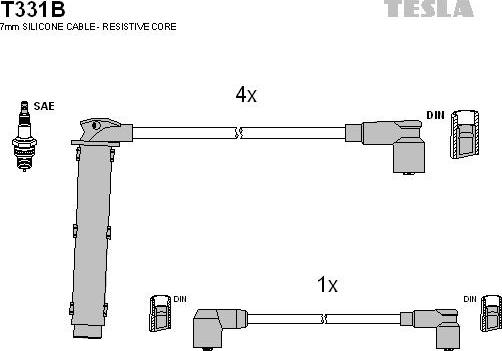 TESLA T331B - Kit de câbles d'allumage cwaw.fr