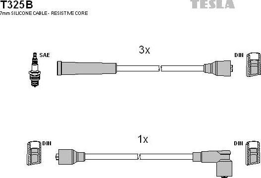 TESLA T325B - Kit de câbles d'allumage cwaw.fr