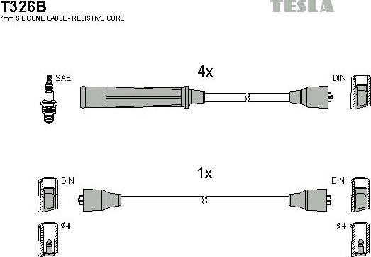 TESLA T326B - Kit de câbles d'allumage cwaw.fr