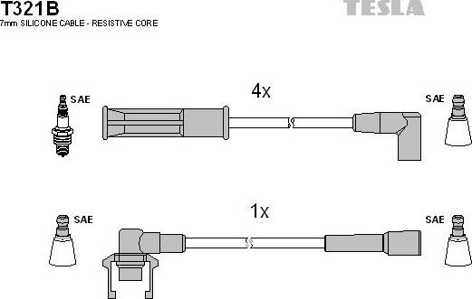 TESLA T321B - Kit de câbles d'allumage cwaw.fr