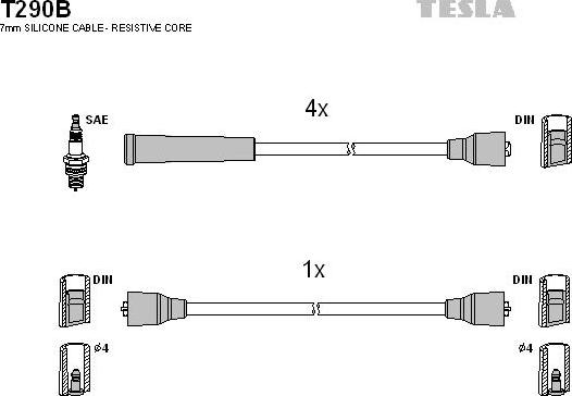 TESLA T290B - Kit de câbles d'allumage cwaw.fr