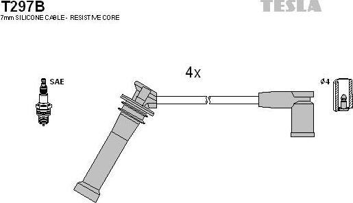 TESLA T297B - Kit de câbles d'allumage cwaw.fr