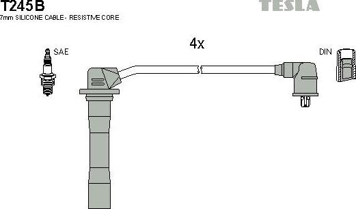 TESLA T245B - Kit de câbles d'allumage cwaw.fr