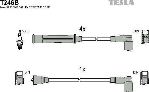 TESLA T246B - Kit de câbles d'allumage cwaw.fr