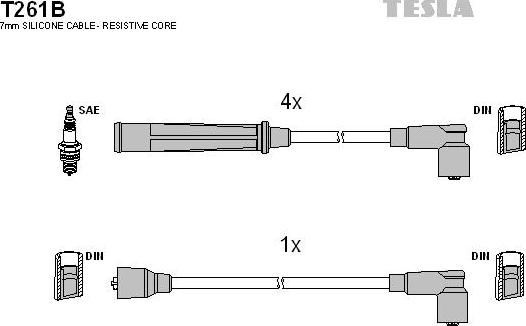 TESLA T261B - Kit de câbles d'allumage cwaw.fr