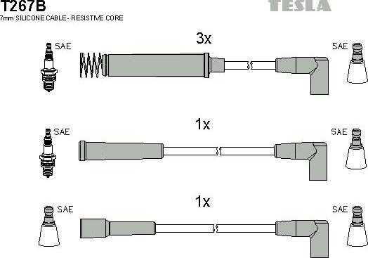 TESLA T267B - Kit de câbles d'allumage cwaw.fr