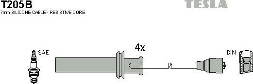 TESLA T205B - Kit de câbles d'allumage cwaw.fr