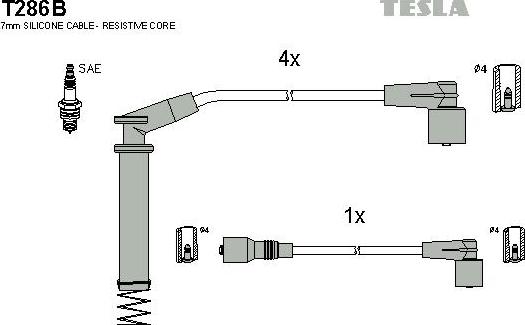 TESLA T286B - Kit de câbles d'allumage cwaw.fr