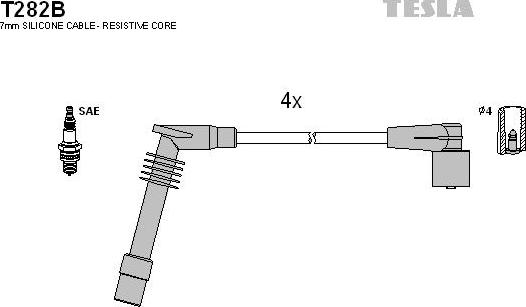 TESLA T282B - Kit de câbles d'allumage cwaw.fr