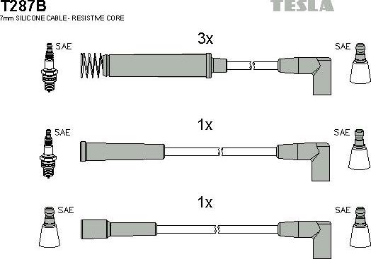 TESLA T287B - Kit de câbles d'allumage cwaw.fr