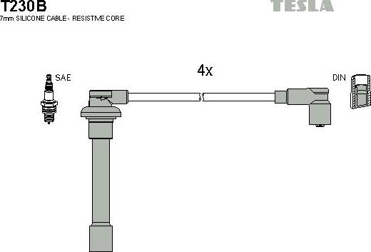 TESLA T230B - Kit de câbles d'allumage cwaw.fr