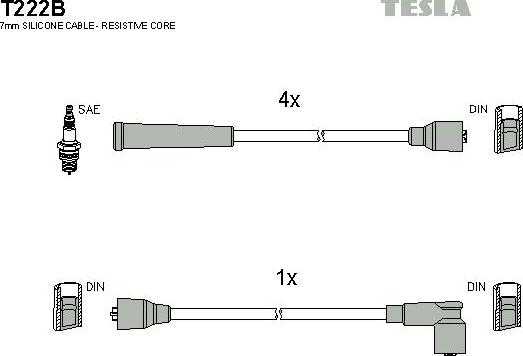 TESLA T222B - Kit de câbles d'allumage cwaw.fr