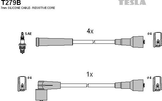 TESLA T279B - Kit de câbles d'allumage cwaw.fr