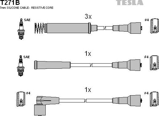 TESLA T271B - Kit de câbles d'allumage cwaw.fr