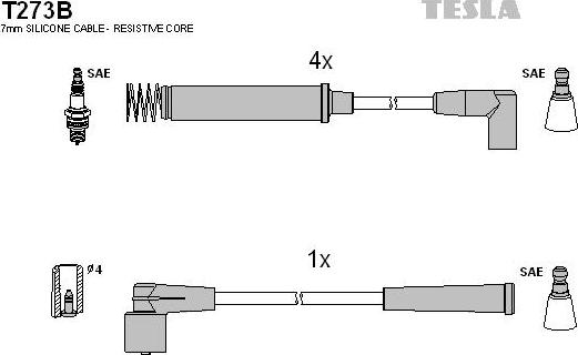 TESLA T273B - Kit de câbles d'allumage cwaw.fr