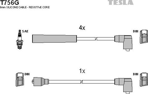 TESLA T756G - Kit de câbles d'allumage cwaw.fr