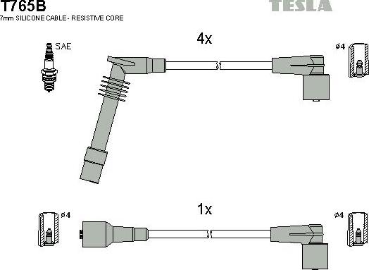 TESLA T765B - Kit de câbles d'allumage cwaw.fr