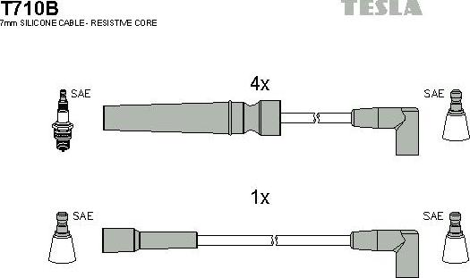 TESLA T710B - Kit de câbles d'allumage cwaw.fr