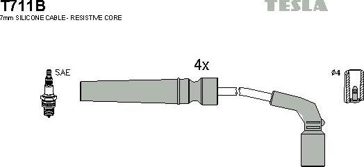 TESLA T711B - Kit de câbles d'allumage cwaw.fr