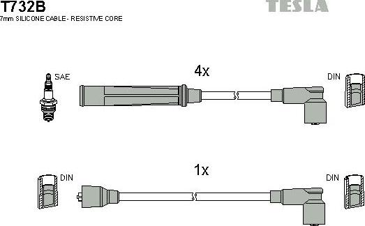 TESLA T732B - Kit de câbles d'allumage cwaw.fr