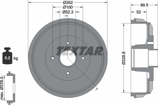 Textar 94049700 - Tambour de frein cwaw.fr