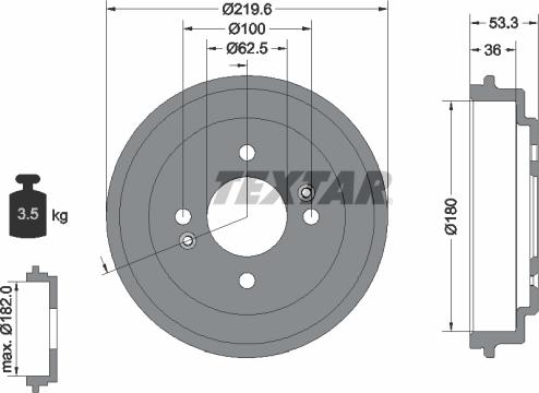 Textar 94044400 - Tambour de frein cwaw.fr