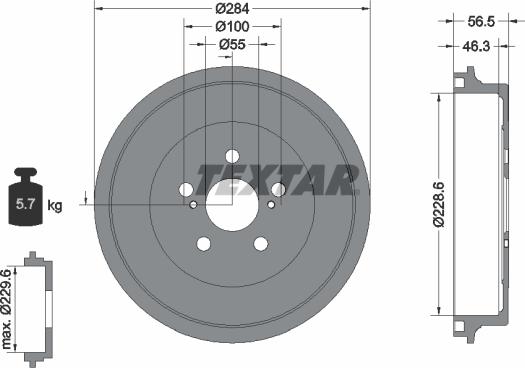 Textar 94044700 - Tambour de frein cwaw.fr