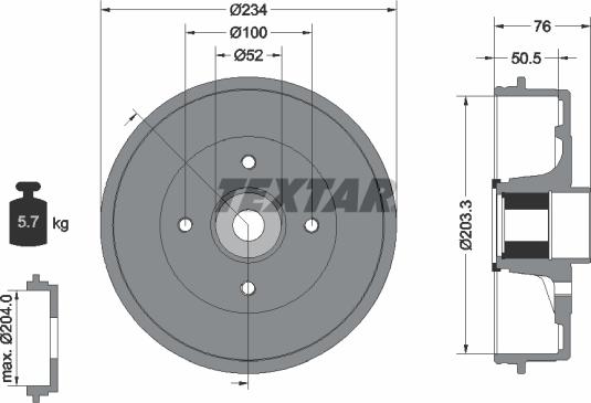 Textar 94045000 - Tambour de frein cwaw.fr