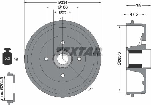 Textar 94045800 - Tambour de frein cwaw.fr