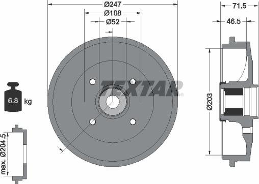 Textar 94041500 - Tambour de frein cwaw.fr