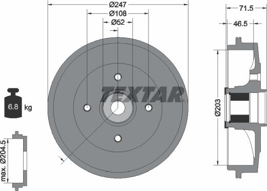 Textar 94041600 - Tambour de frein cwaw.fr