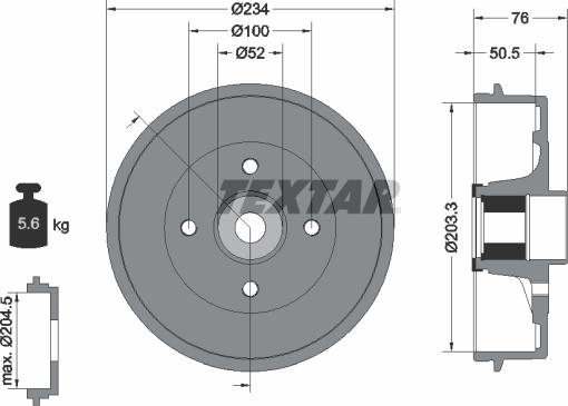 Textar 94042400 - Tambour de frein cwaw.fr