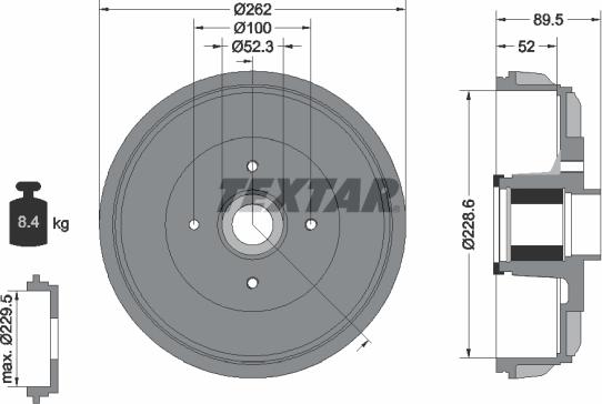 Textar 94047400 - Tambour de frein cwaw.fr